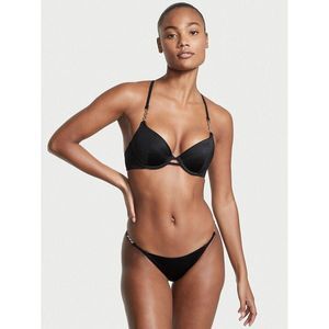 Victoria's Secret 36DD BIKINI L,XL bottom BLACK Shimmer CHAIN STRAP racerback